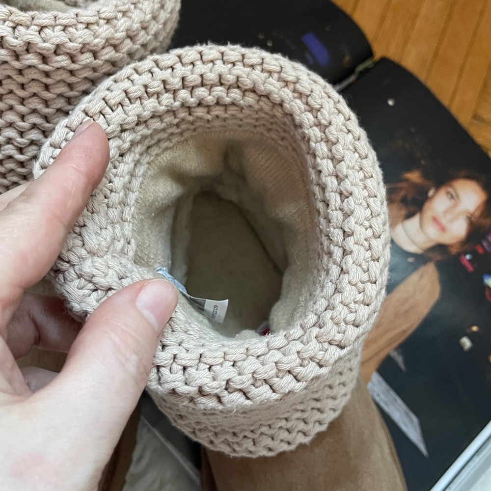 UGG Shaina Beige Knit Cuff Boots - Picture 7 of 11